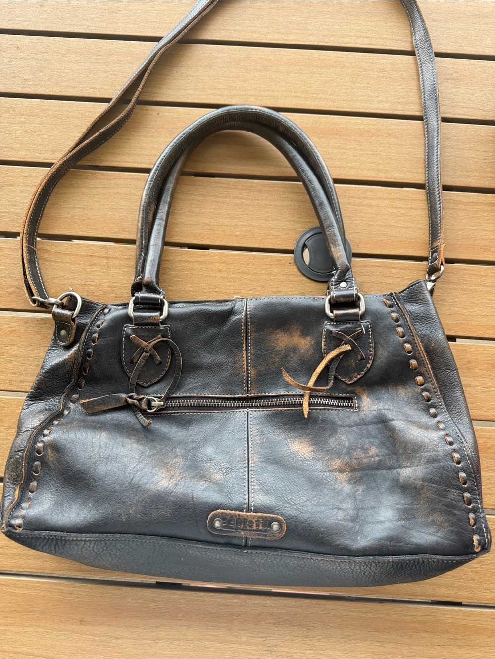 💫BedStu Rockababy Hand Washed Leather Two Way Satchel Bag New Condition 💫 - Picture 6 of 10